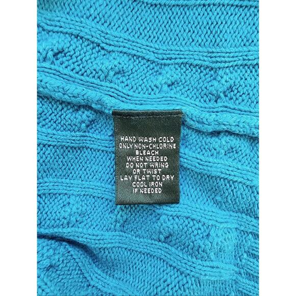 Lauren Ralph Lauren Sweater Womens Medium Silk Cashmere Shawl Collar Cable - Picture 10 of 11